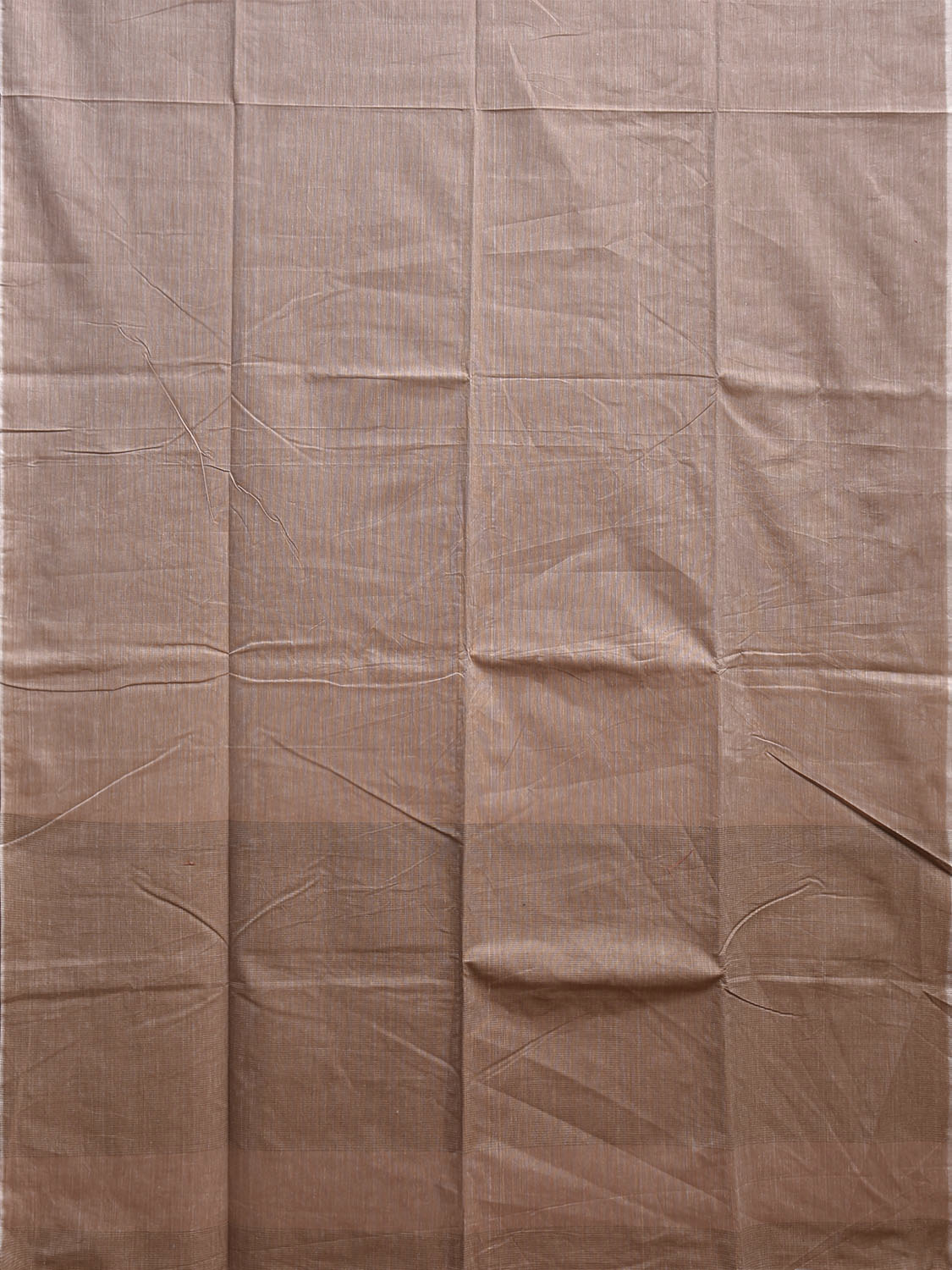 Light Fawn Venkatagiri Cotton Saree with Strips Pallu Design v0213