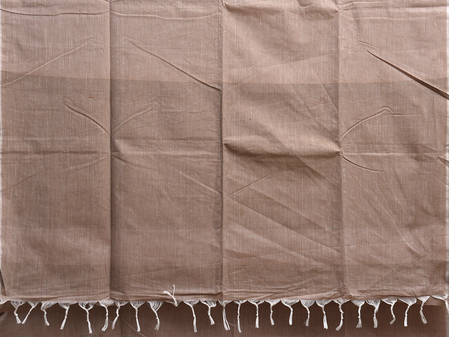 Light Fawn Venkatagiri Cotton Saree with Strips Pallu Design v0213