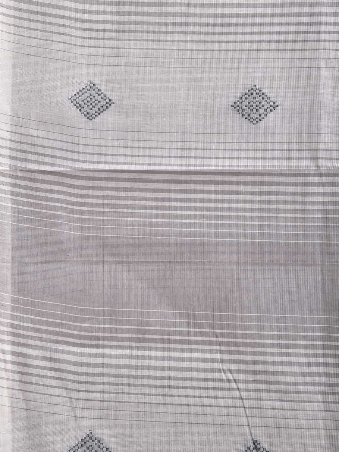 Grey and White Venkatagiri Cotton Saree with Buta and Pallu Design v0216