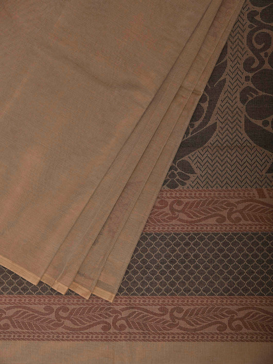 Fawn Venkatagiri Cotton Saree with Mango Buta and Pallu Design v0219