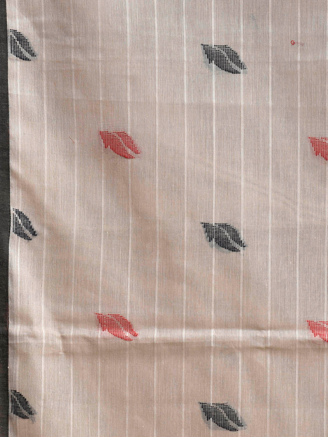 Cream Venkatagiri Cotton Saree with Buta and Pallu Design v0222