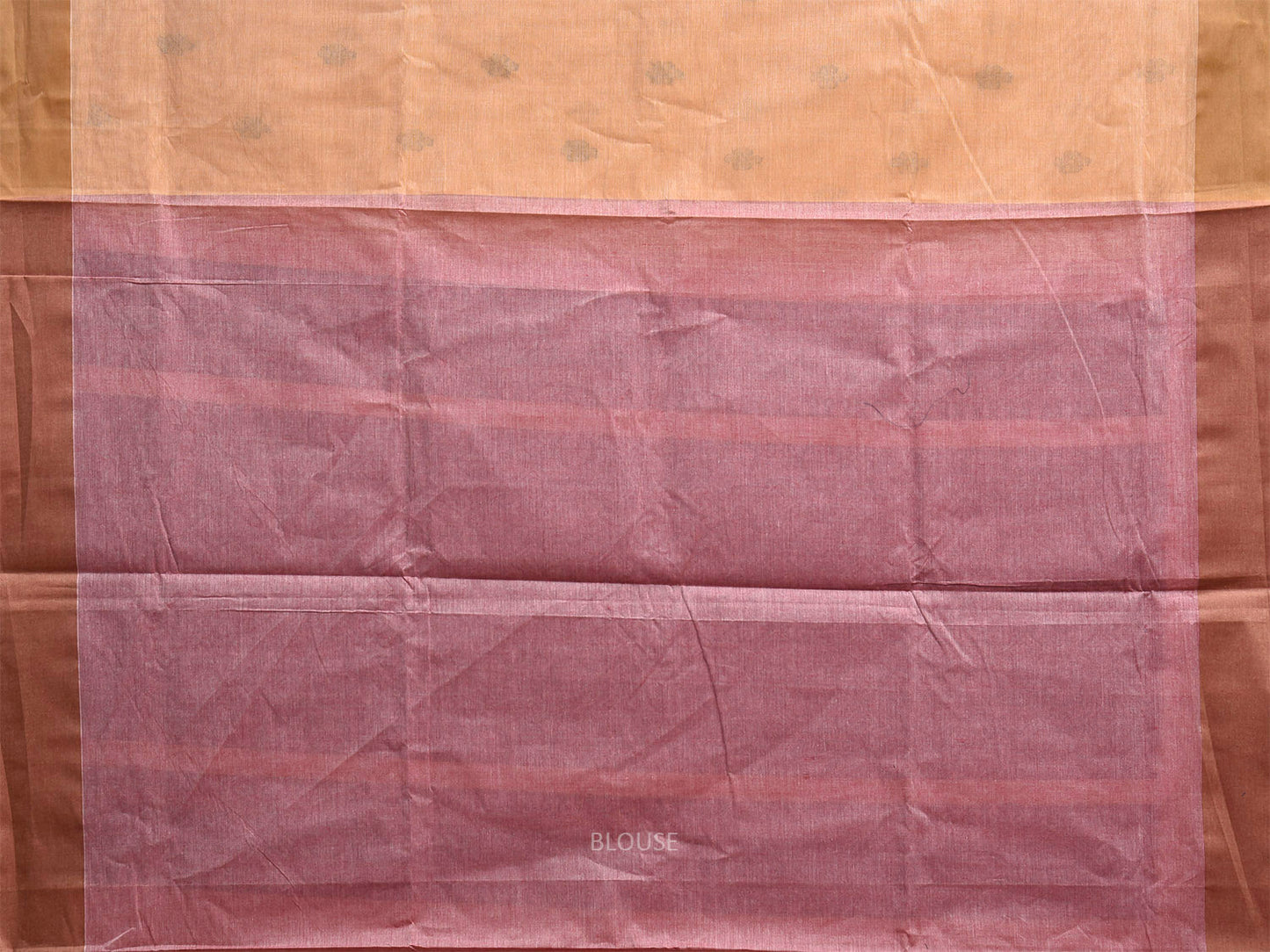 Light Orange and Peach Venkatagiri Cotton Saree with Border and Pallu Design v0227