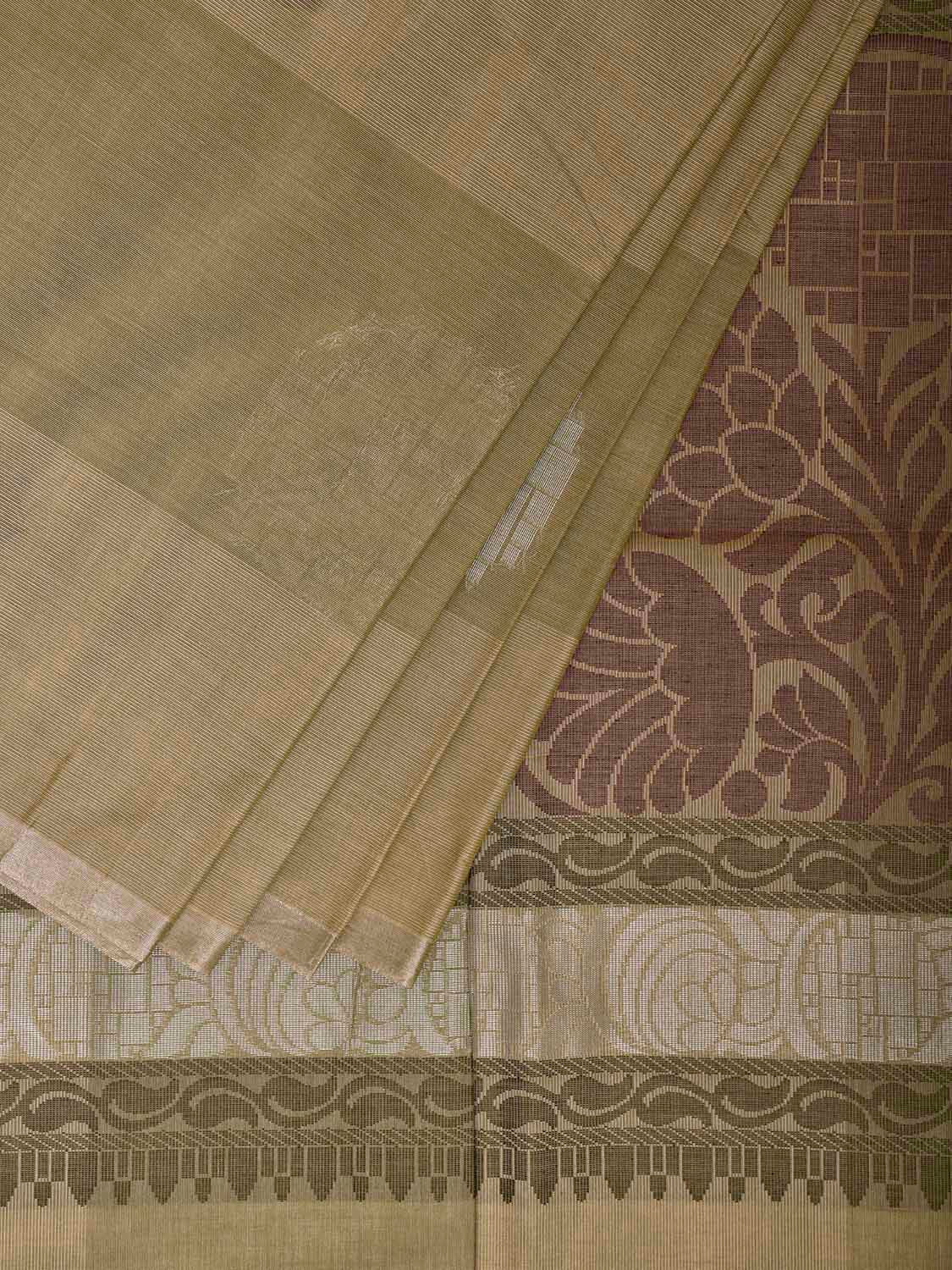 Light Green Venkatagiri Cotton Saree with Body Buta and Pallu Design v0231