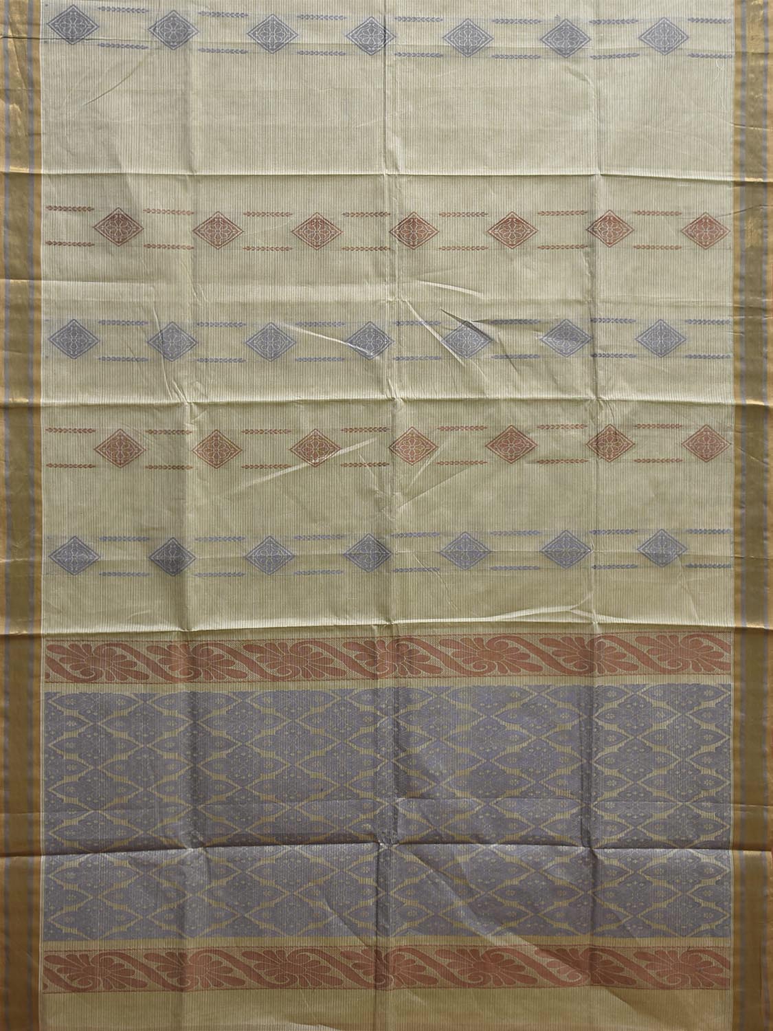 Light Green Venkatagiri Cotton Saree with Body Buta and Pallu Design v0236