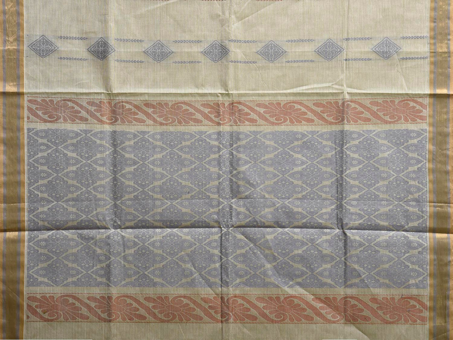 Light Green Venkatagiri Cotton Saree with Body Buta and Pallu Design v0236