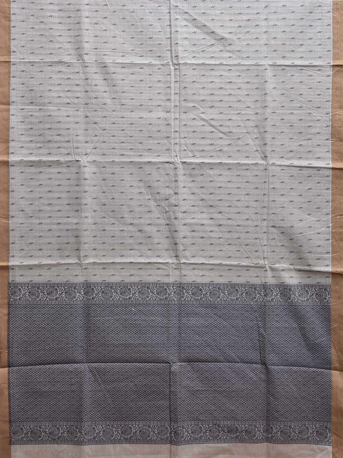 Light Grey Venkatagiri Cotton Saree with Pallu Design v0238