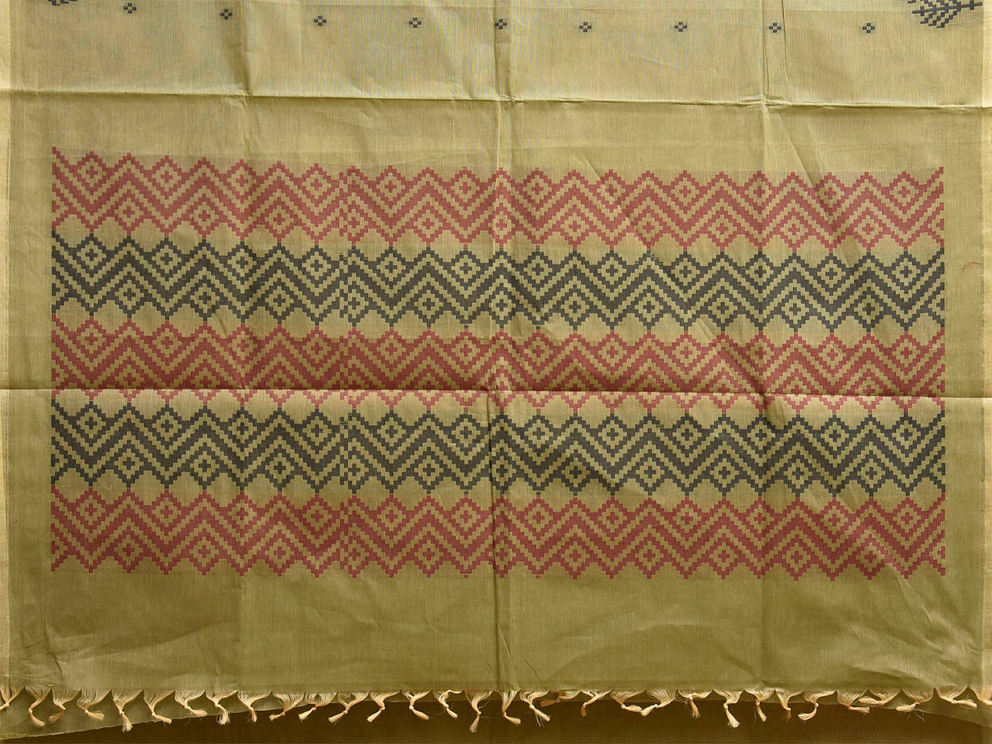 Light Green Venkatagiri Cotton Saree with Border and Pallu Design v0242