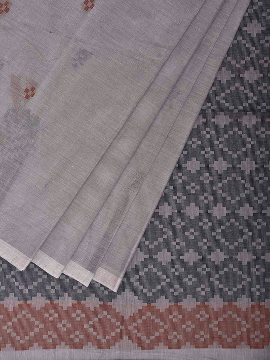Light Grey Venkatagiri Cotton Saree with Border and Pallu Design v0243