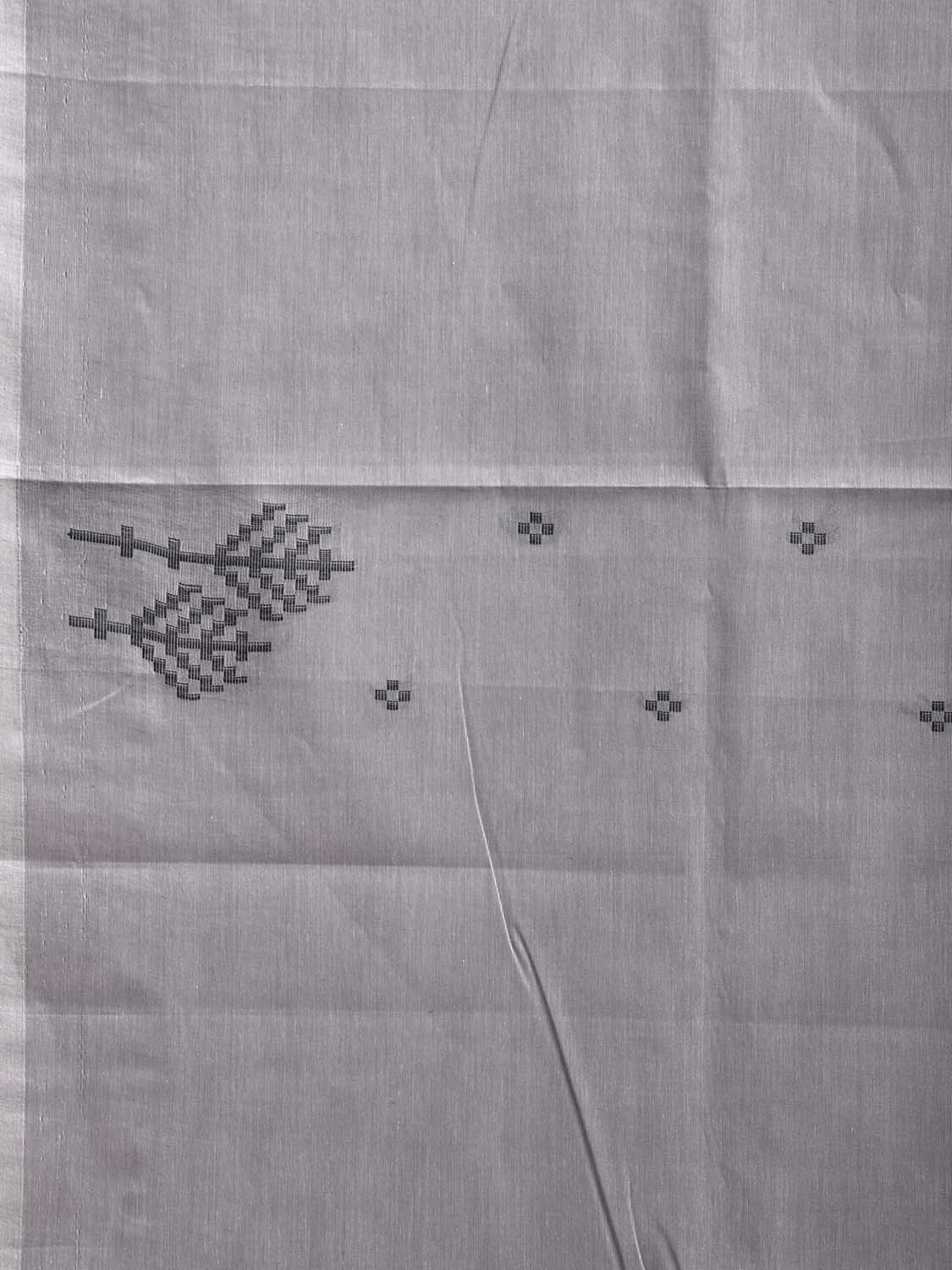 Light Grey Venkatagiri Cotton Saree with Border and Pallu Design v0243