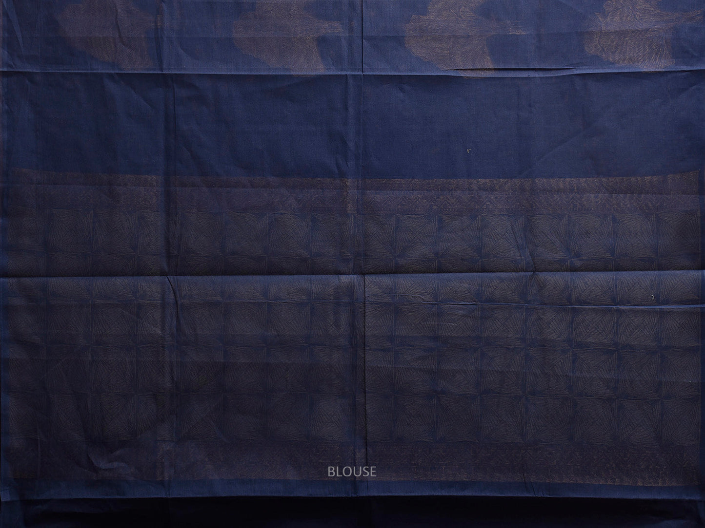 Dark Blue Venkatagiri Cotton Saree with Leaves Buta Design v0246