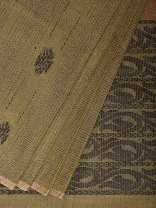 Light Green Venkatagiri Cotton Saree with Small Buta and Pallu Design v0248