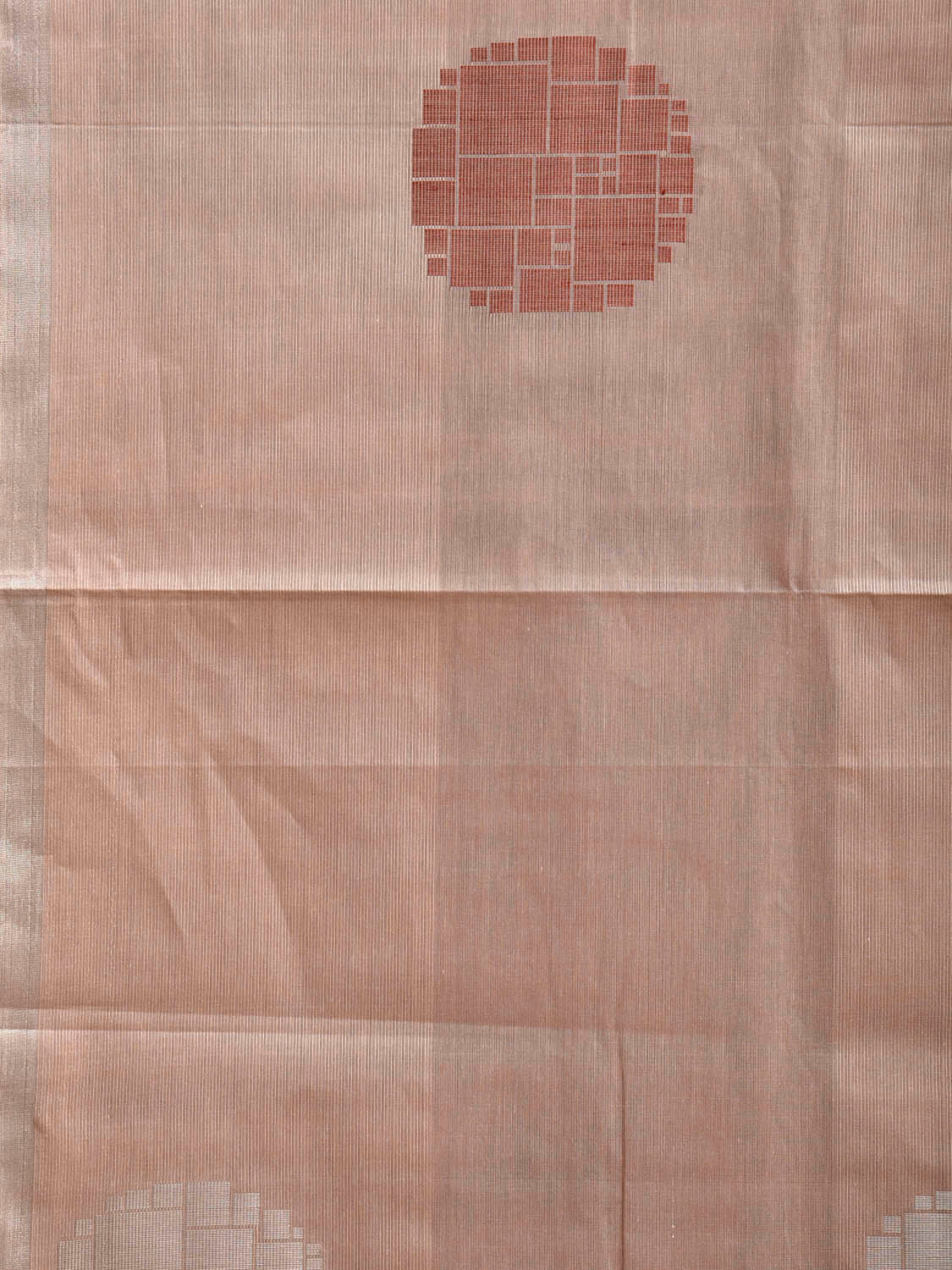 Light Red Venkatagiri Cotton Saree with Round Buta and Pallu Design v0249