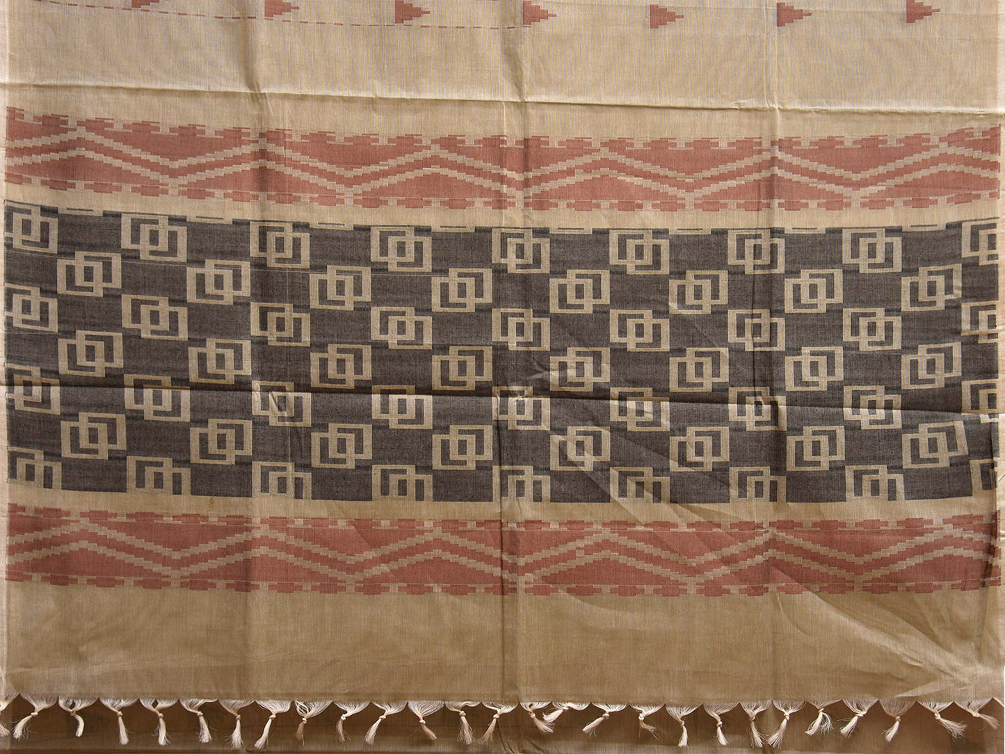 Light Green and Black Venkatagiri Cotton Saree with Small Buta and Pallu Design v0250