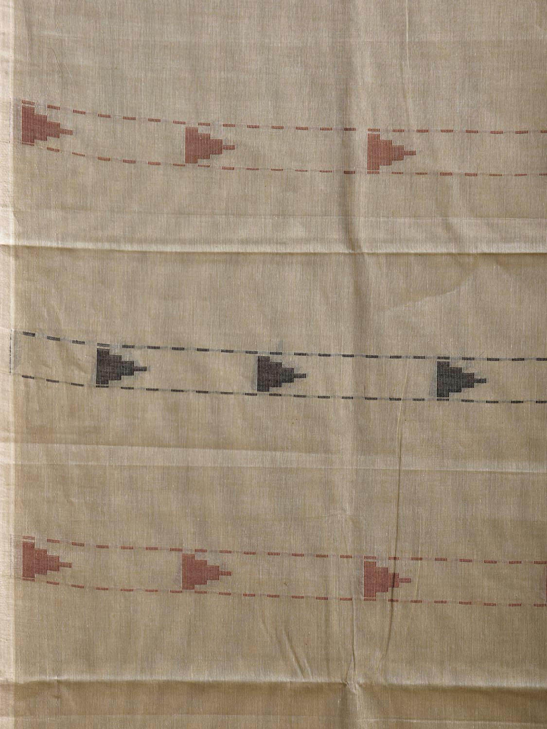 Light Green and Black Venkatagiri Cotton Saree with Small Buta and Pallu Design v0250