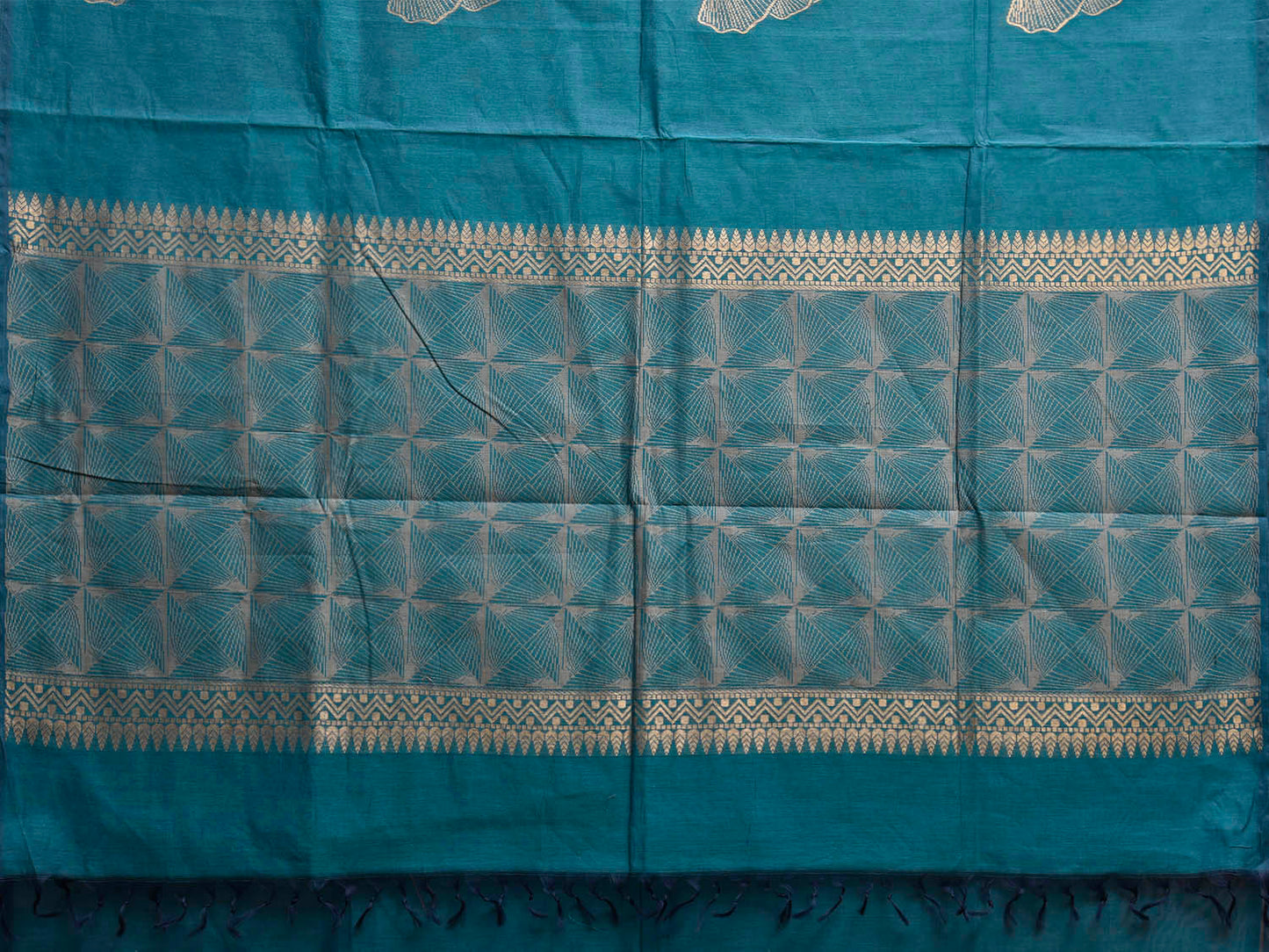 Blue Venkatagiri Cotton Saree with Leaves Buta Design v0254