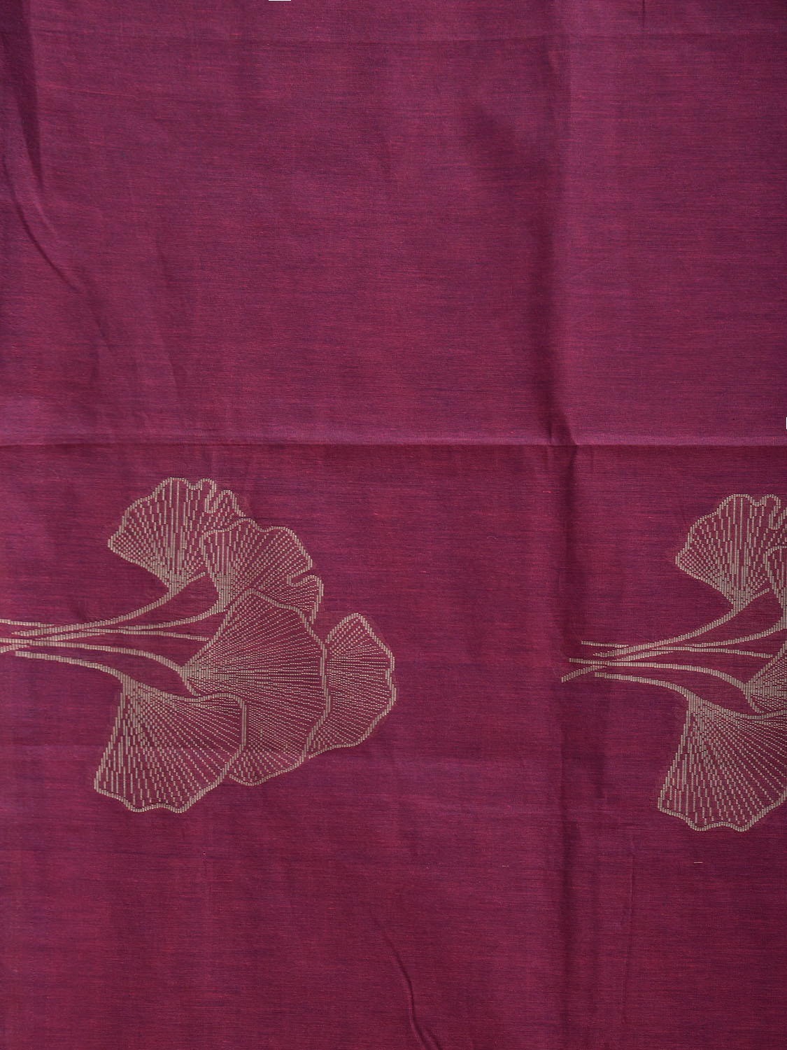 Magenta Venkatagiri Cotton Saree with Leaves Buta Design v0255