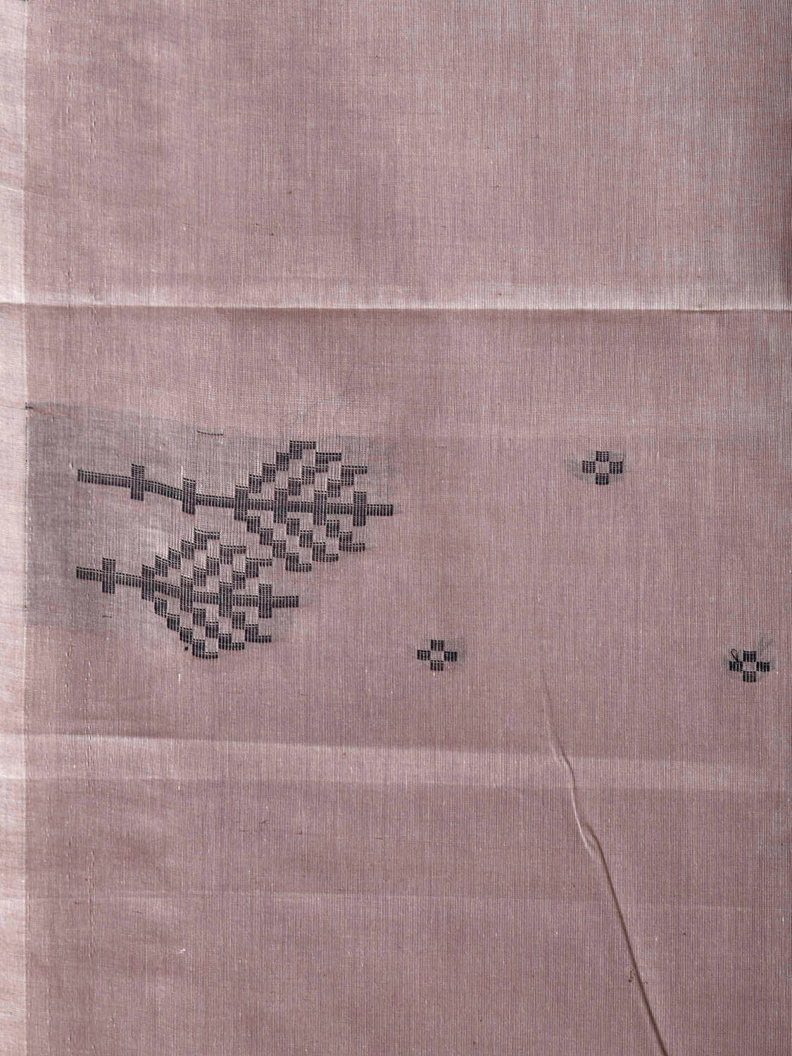 Khaki Venkatagiri Cotton Saree with Border and Pallu Design v0256