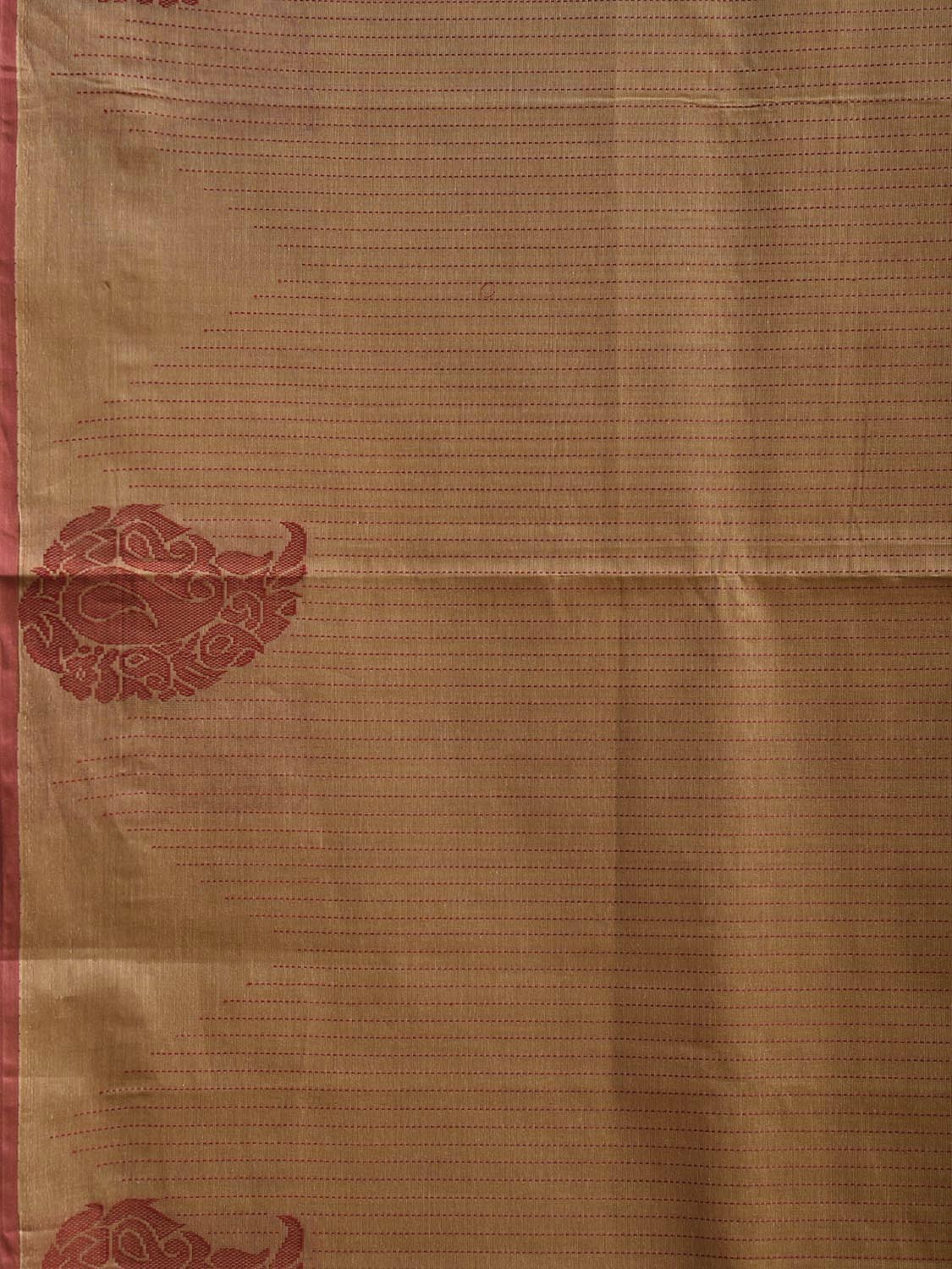 Light Green and Red Venkatagiri Cotton Saree with Mango Border and Pallu Design v0263