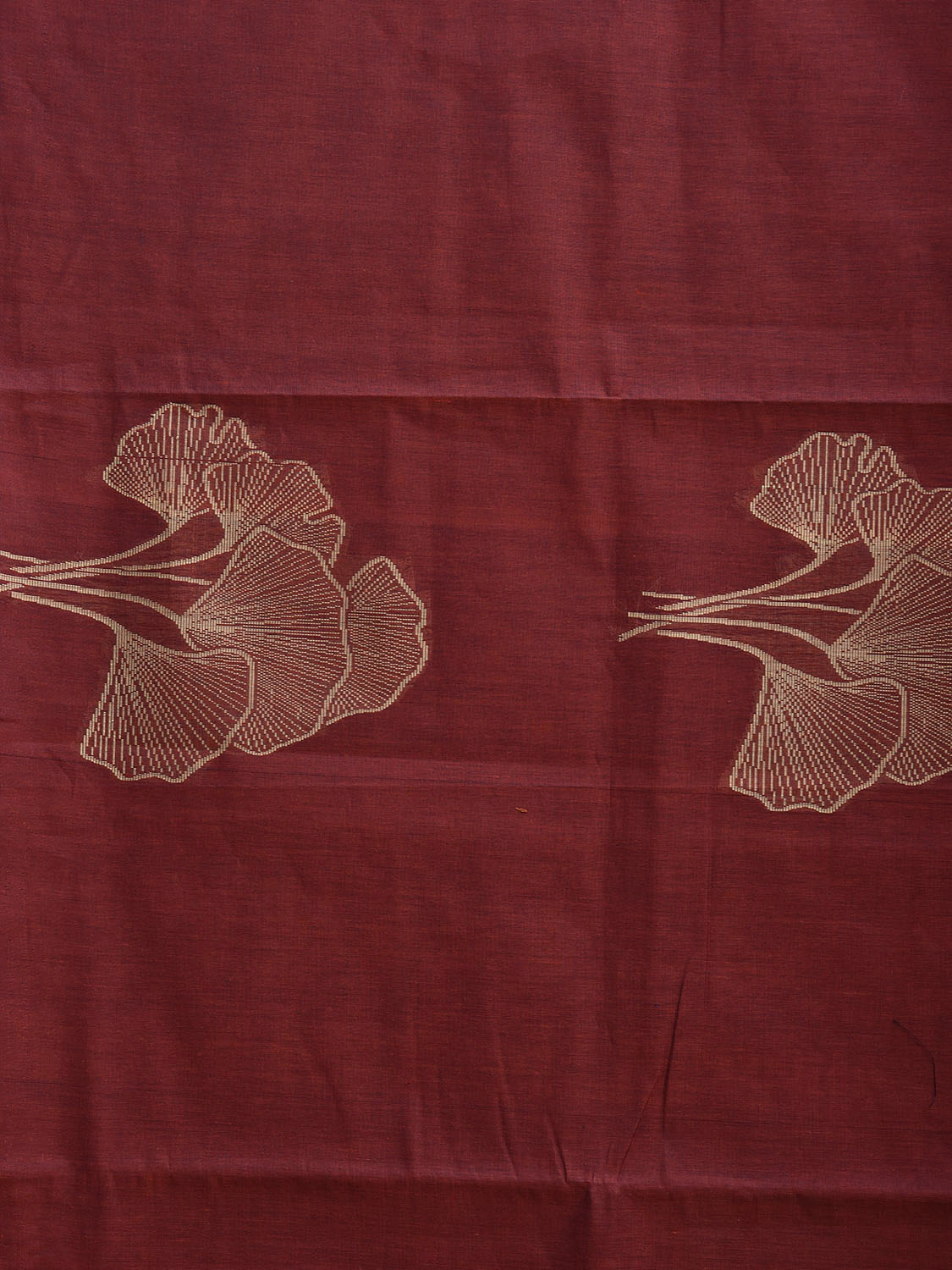 Maroon Venkatagiri Cotton Saree with Leaves Buta Design v0265
