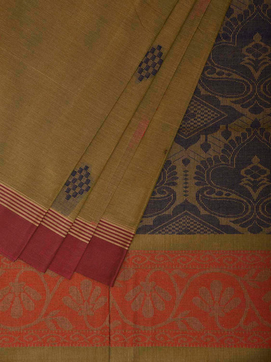 Green Venkatagiri Cotton Saree with Buta and Pallu Design v0267