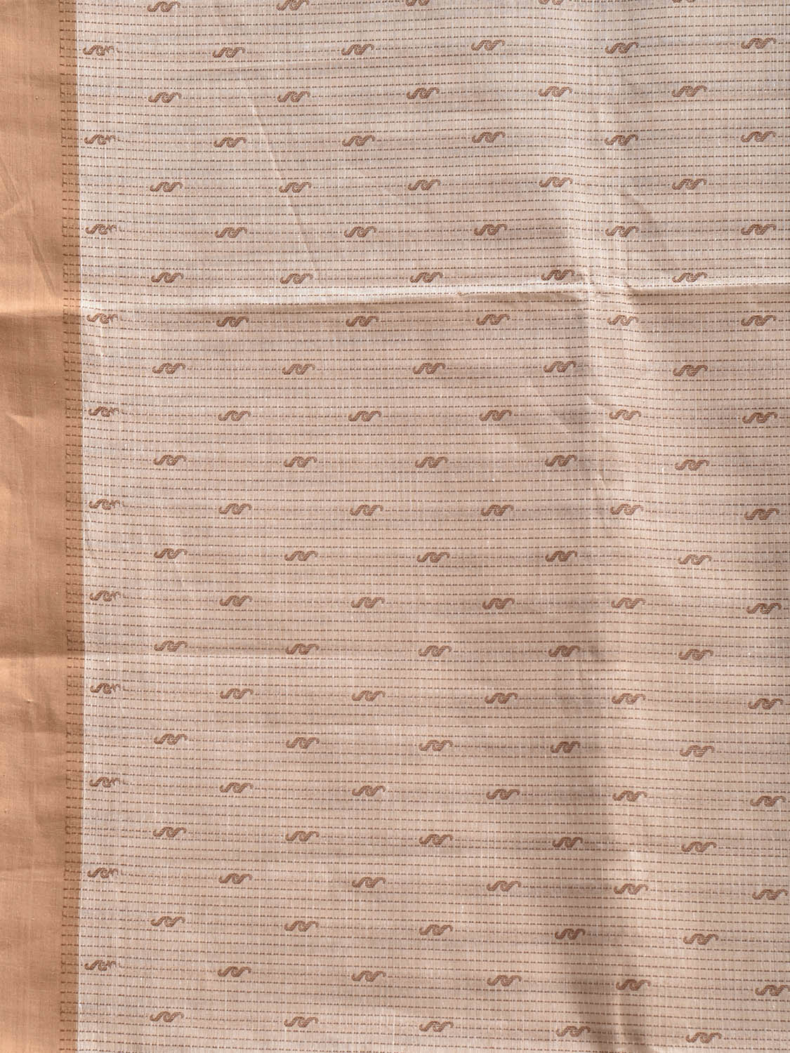 Cream Venkatagiri Cotton Saree with Strips and Pallu Design v0285