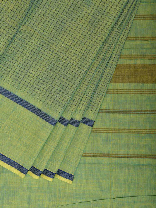 Light Green Venkatagiri Cotton Saree with Checks Design v0286