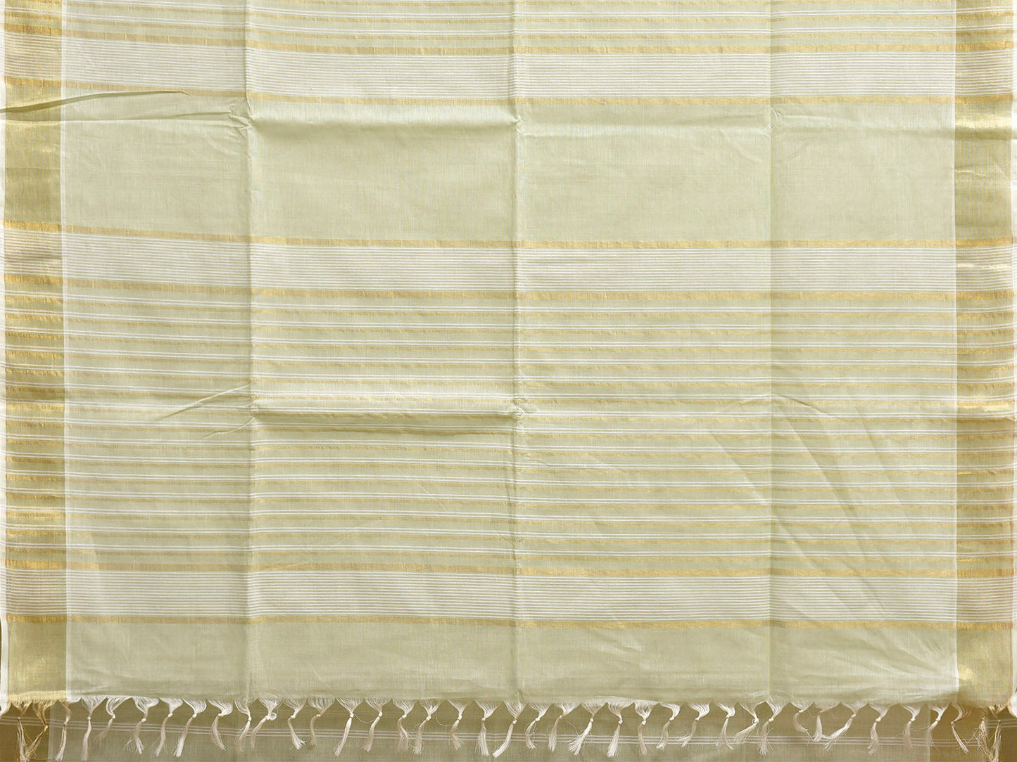 Light Green Venkatagiri Cotton Saree with Strips Body and Pallu Design v0289