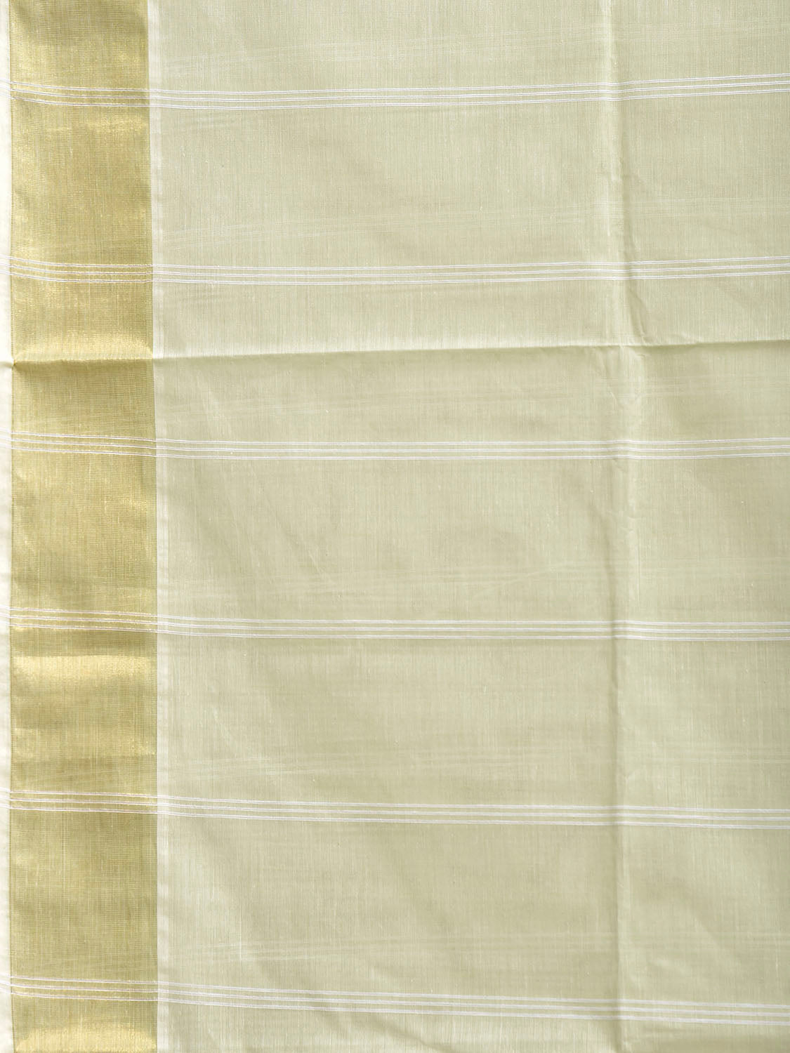 Light Green Venkatagiri Cotton Saree with Strips Body and Pallu Design v0289