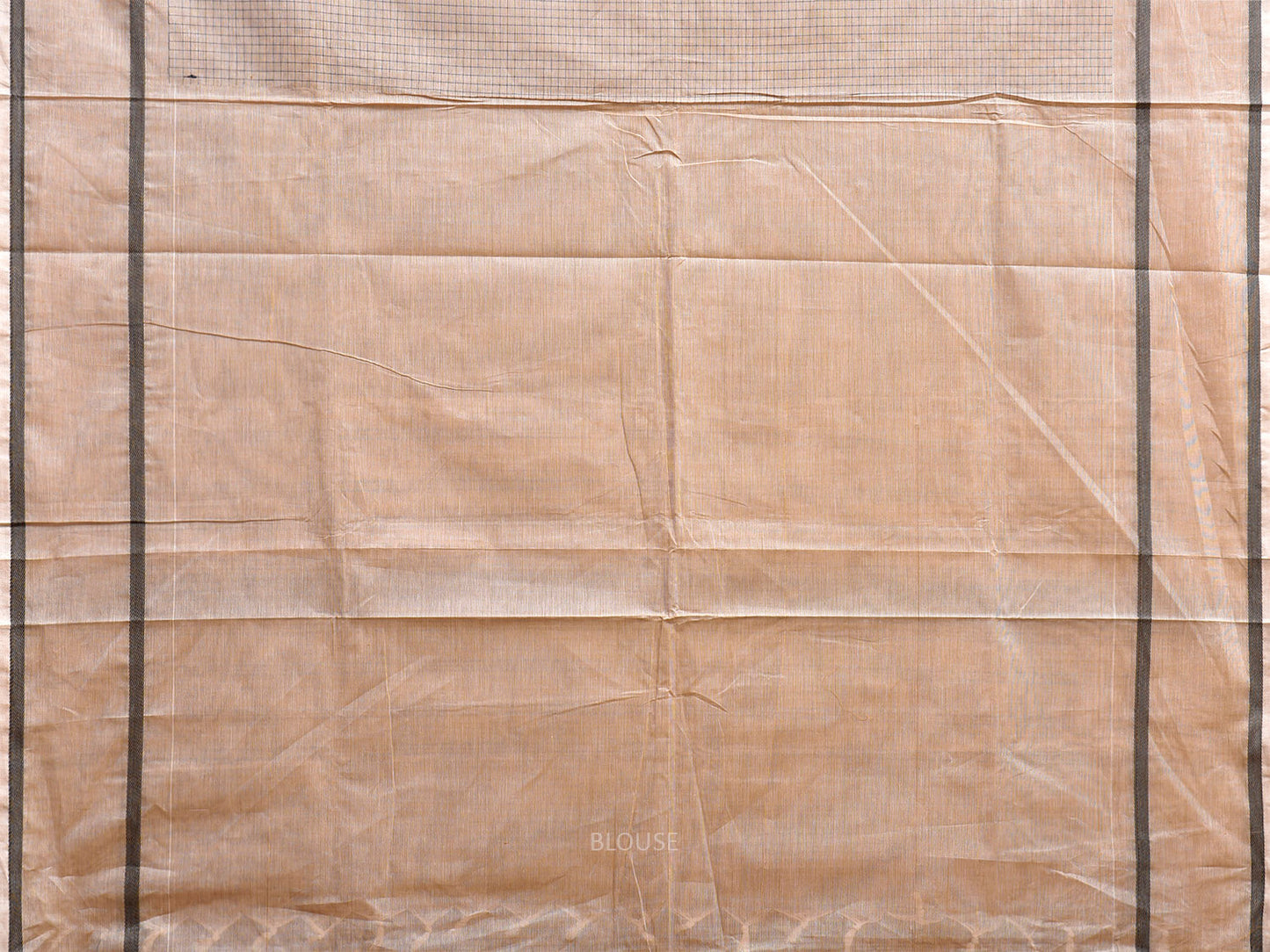 Cream Venkatagiri Cotton Saree with Checks and Strips Pallu Design v0296