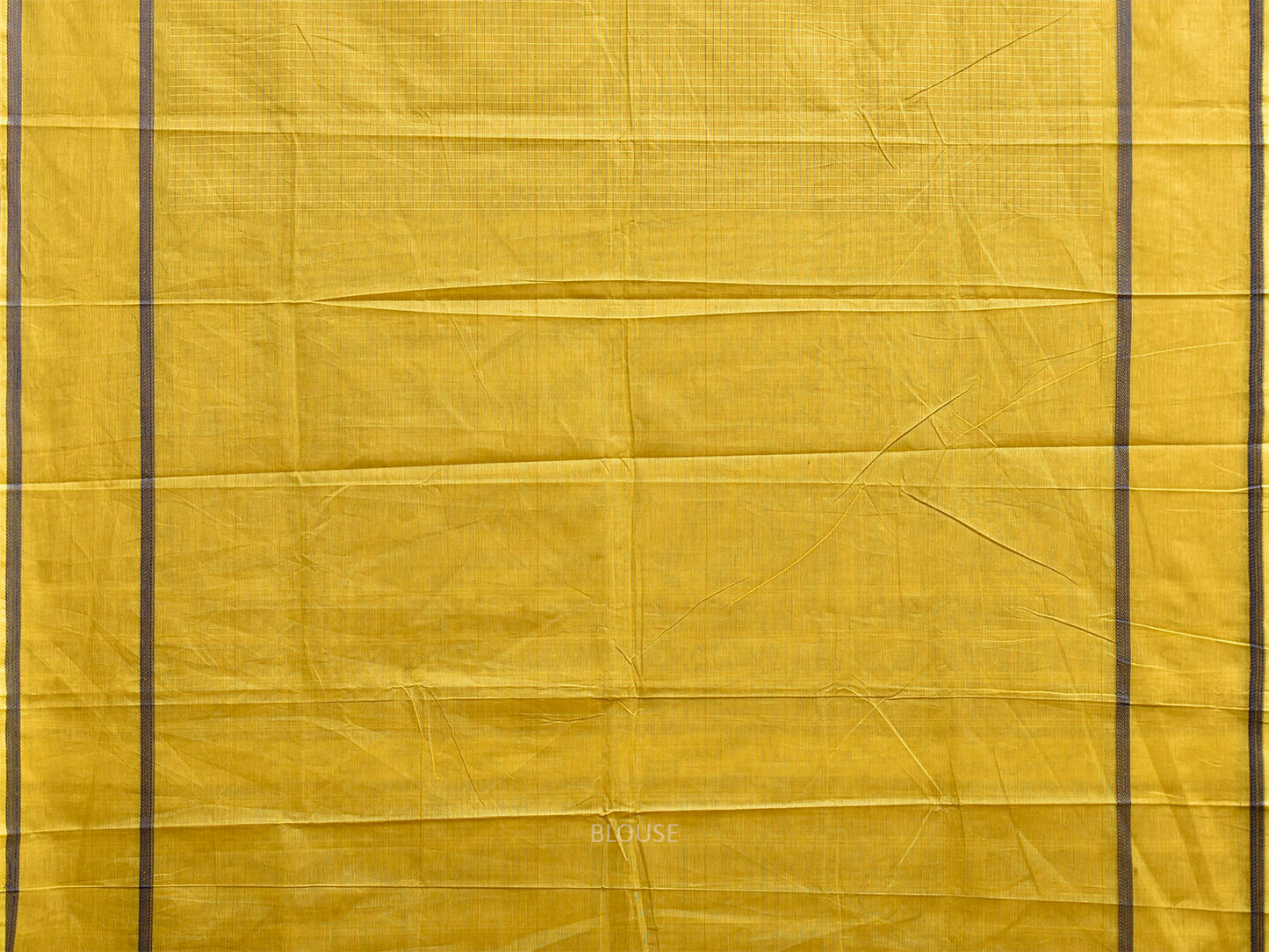 Yellow Venkatagiri Cotton Saree with Checks and Strips Pallu Design v0299