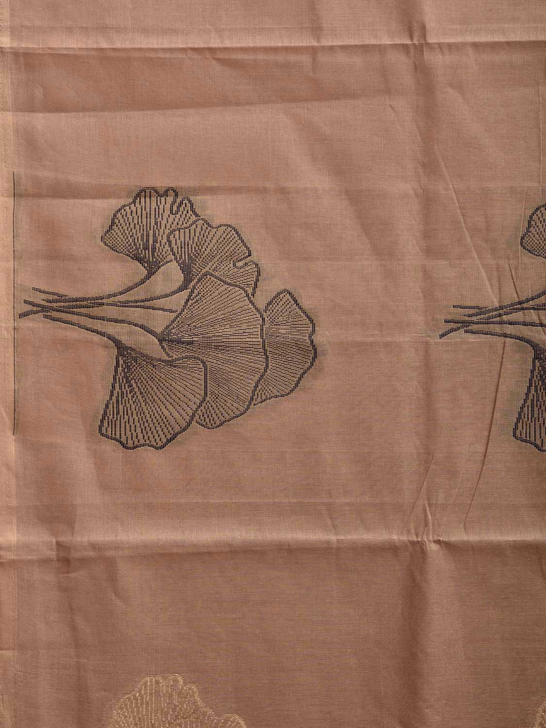 Light Peach Venkatagiri Cotton Saree with Leaves Buta Design v0308