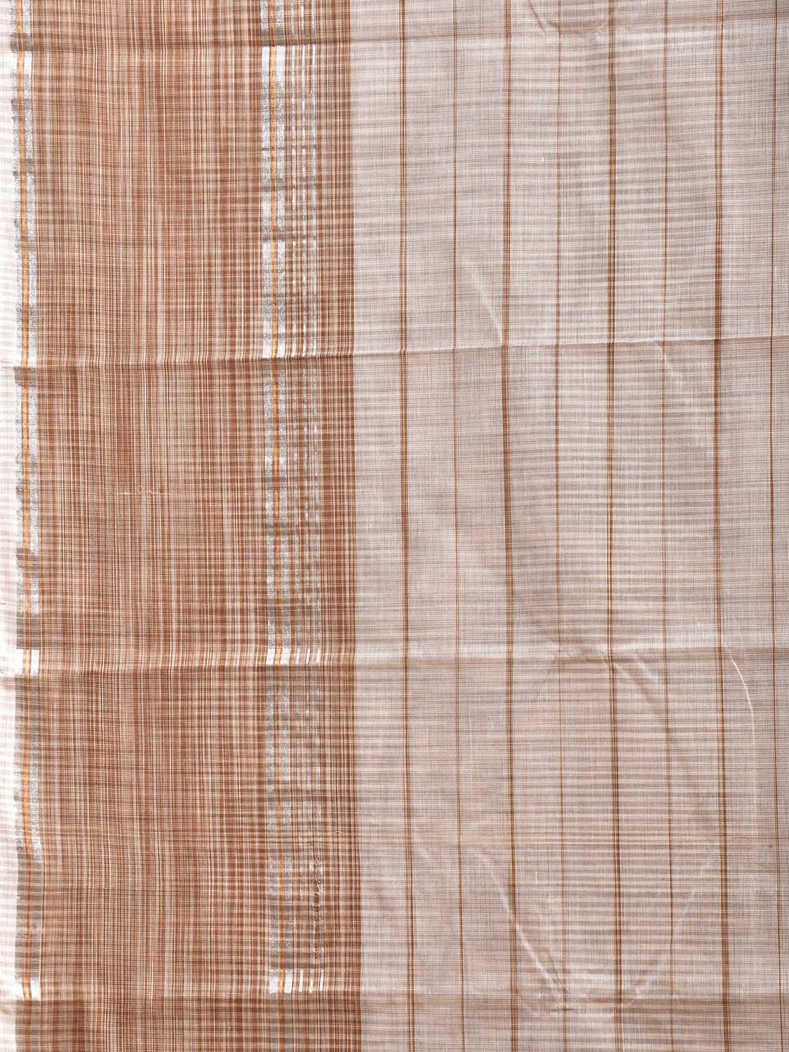 Cream Venkatagiri Cotton Saree with Strips Design and Kalamkari Blouse v0309