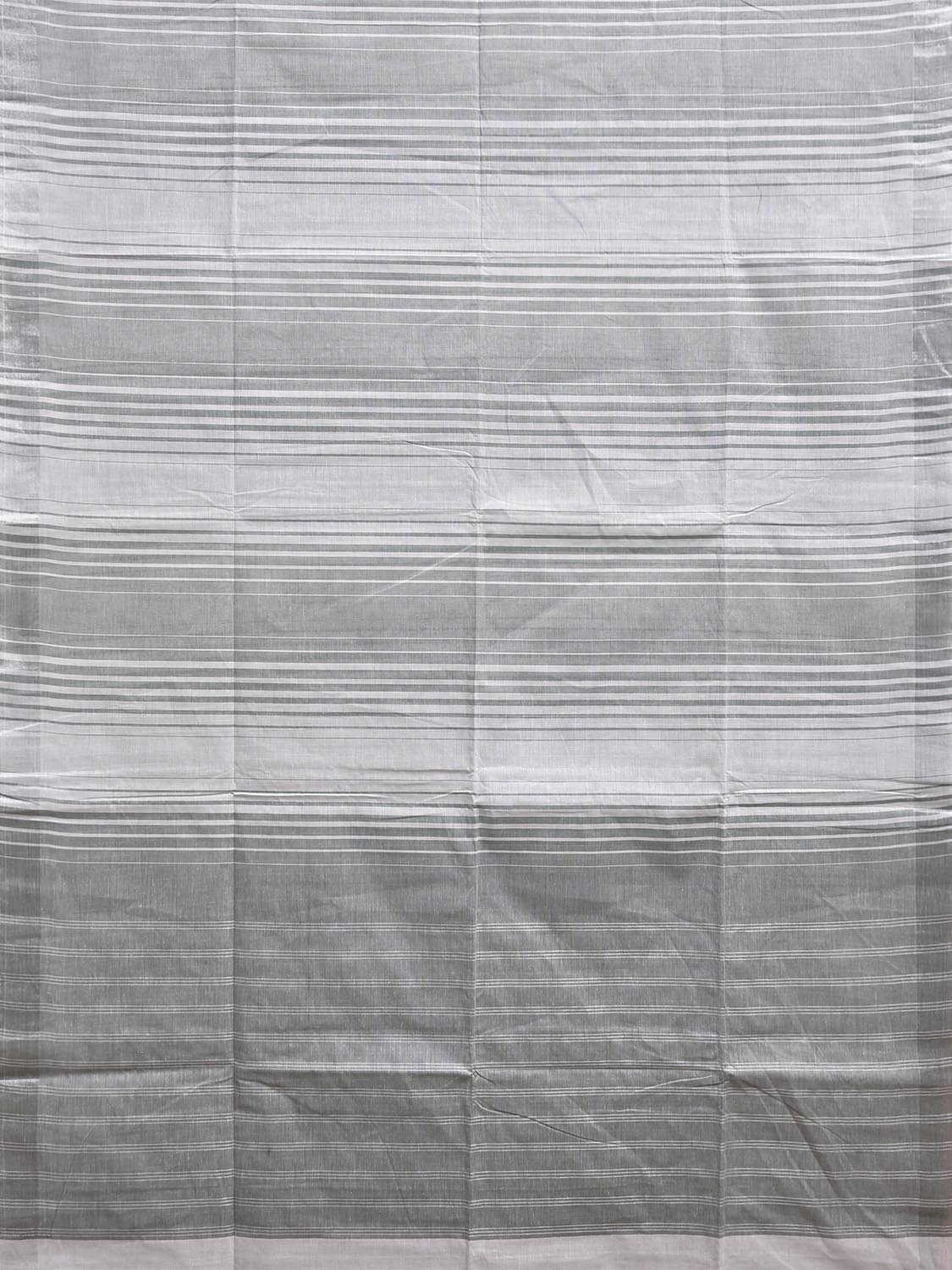 Grey and White Venkatagiri Cotton Saree with Strips Body Design v0310