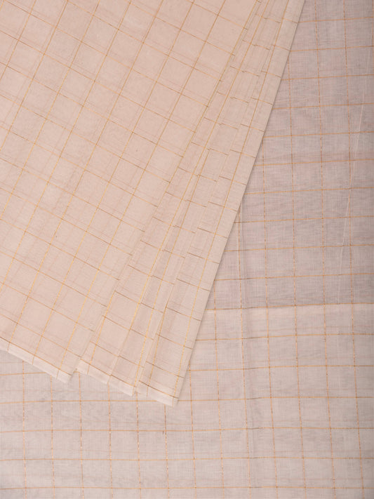 White Venkatagiri Cotton Saree with All Over Checks Design v0315
