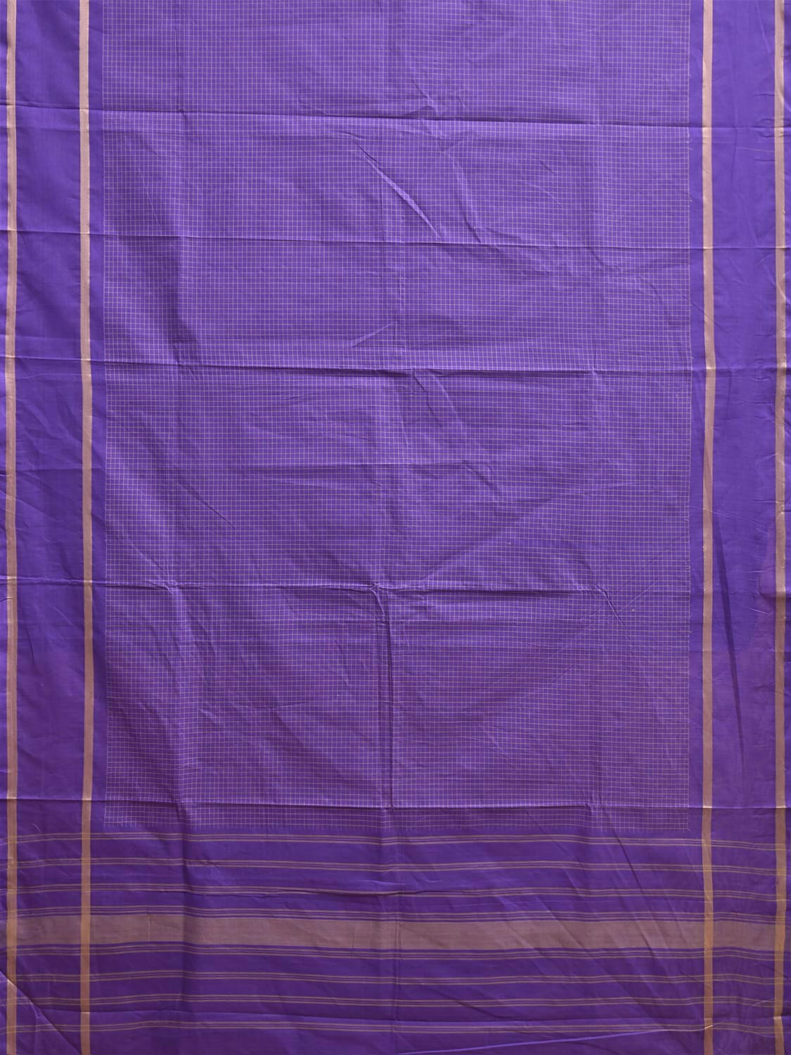 Lavender Venkatagiri Cotton Saree with Checks Design No Blouse v0316