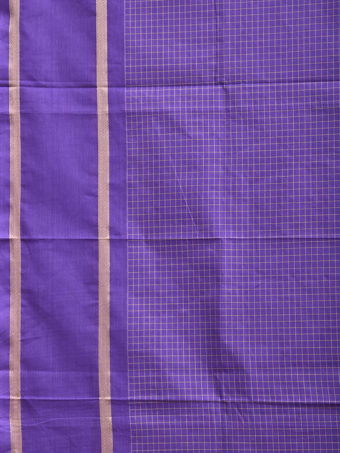 Lavender Venkatagiri Cotton Saree with Checks Design No Blouse v0316