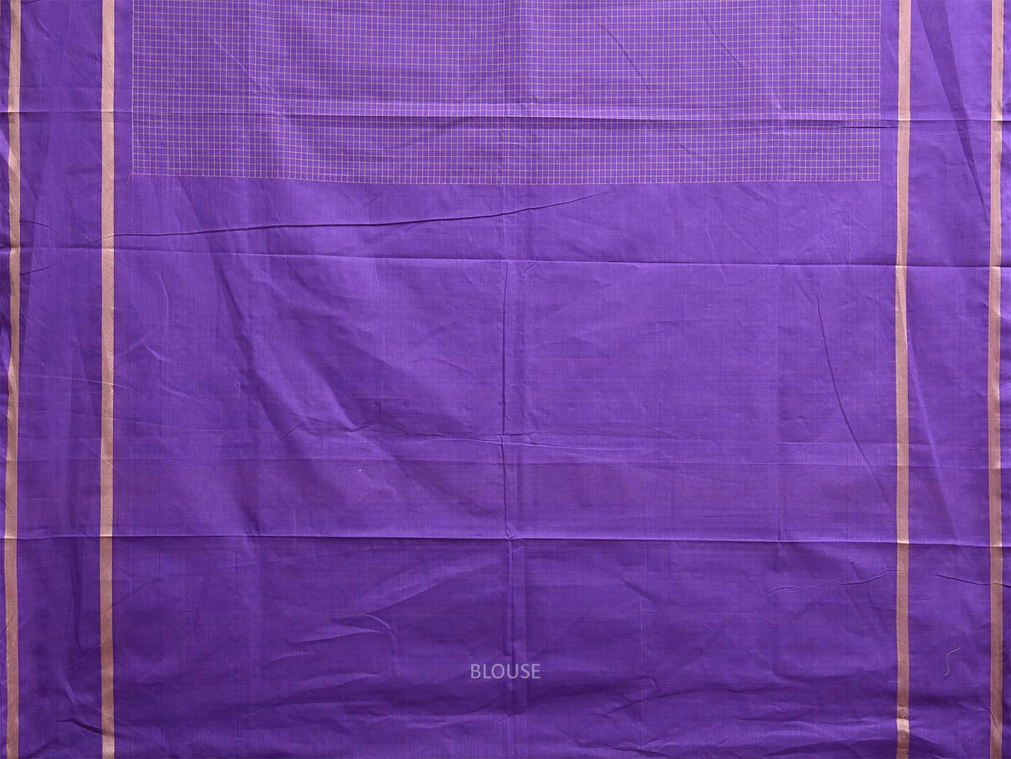 Lavender Venkatagiri Cotton Saree with Checks Design No Blouse v0316