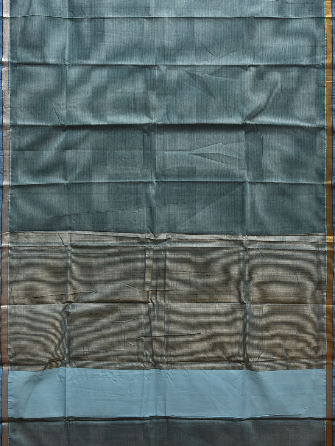 Teal Venkatagiri Cotton Handloom Saree with Strips Design b0320