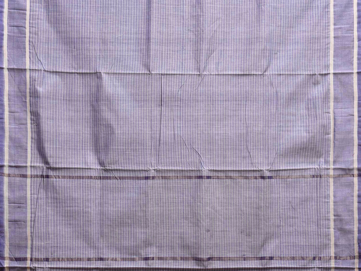 Blue Venkatagiri Cotton Saree with Strips Body Design No Blouse v0322