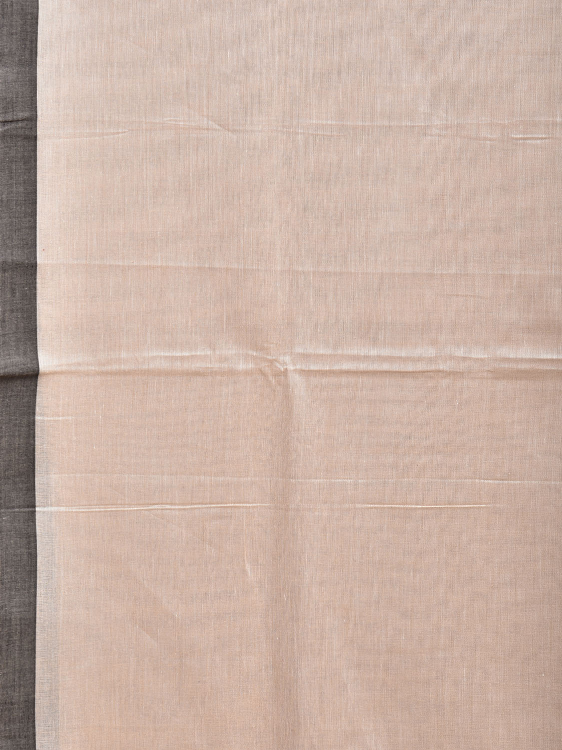 White and Grey Venkatagiri Cotton Plain Saree with Contrast Pallu Design v0324