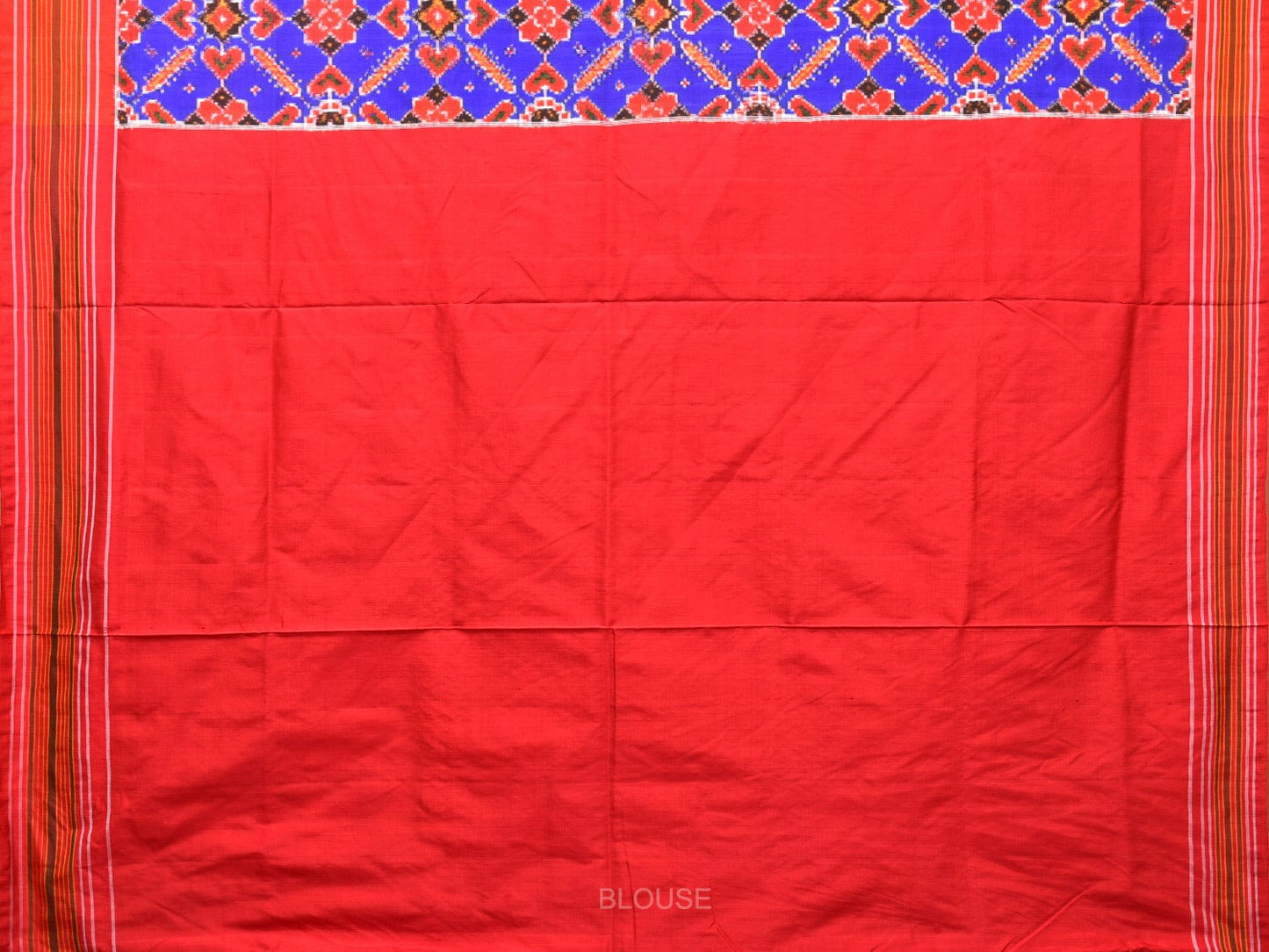 Violet and Red Pochampally Double Ikat Silk Handloom Saree with Panpatola Design i0762