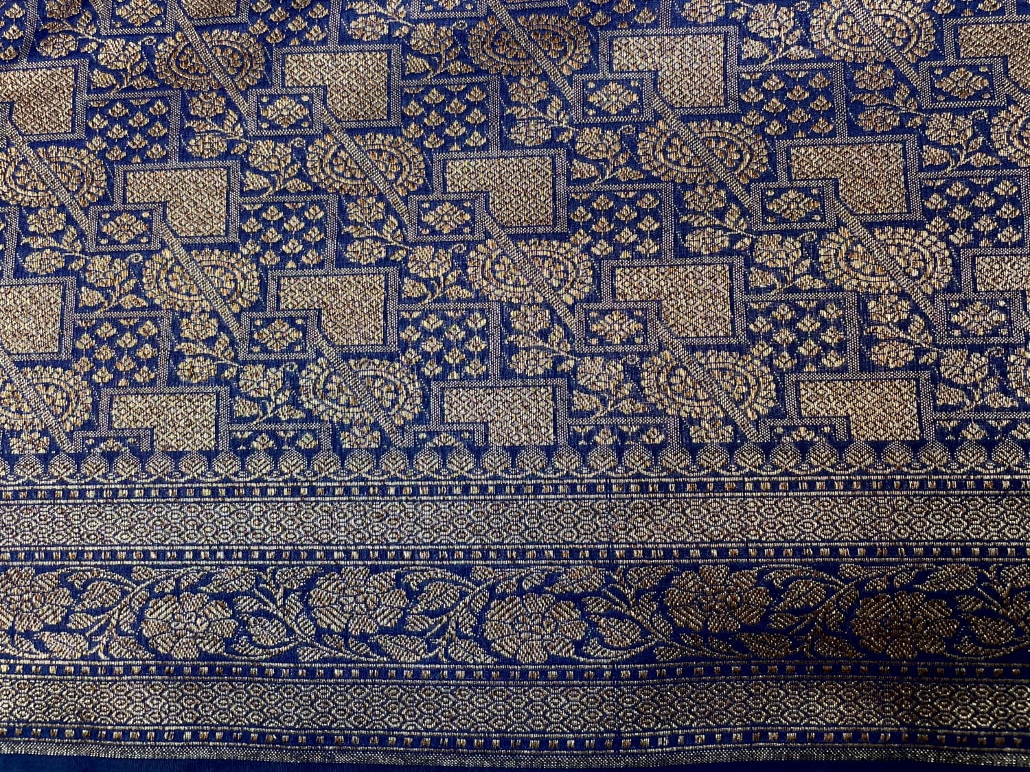 Violet Antique Zari   Banaras Katan Intricate Allover Brocade Saree with Border and Pallu Design b0316ds