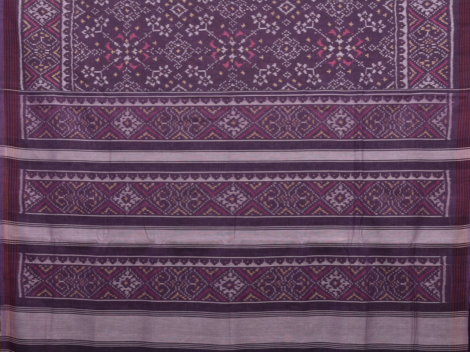 Violet Pochampally Single Ikat Cotton Handloom Saree with All Over Design i0744