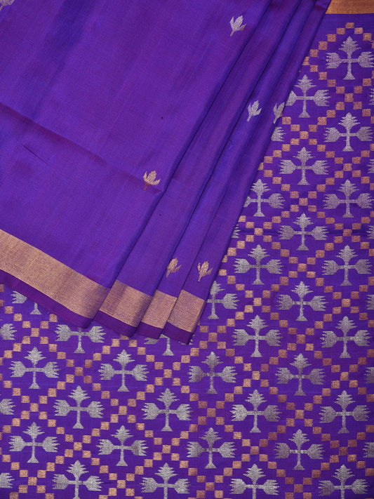 Violet Uppada Silk Handloom Saree with Jamdani Pallu Design u2008