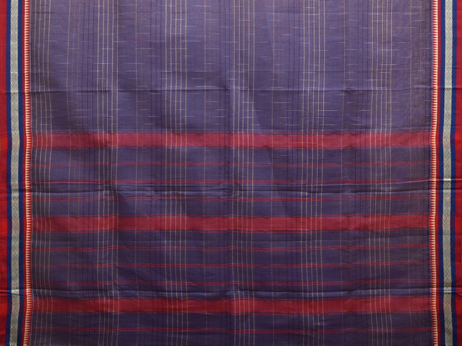 Voilet Narayanpet Cotton Handloom Saree with Checks Design No Blouse np0883