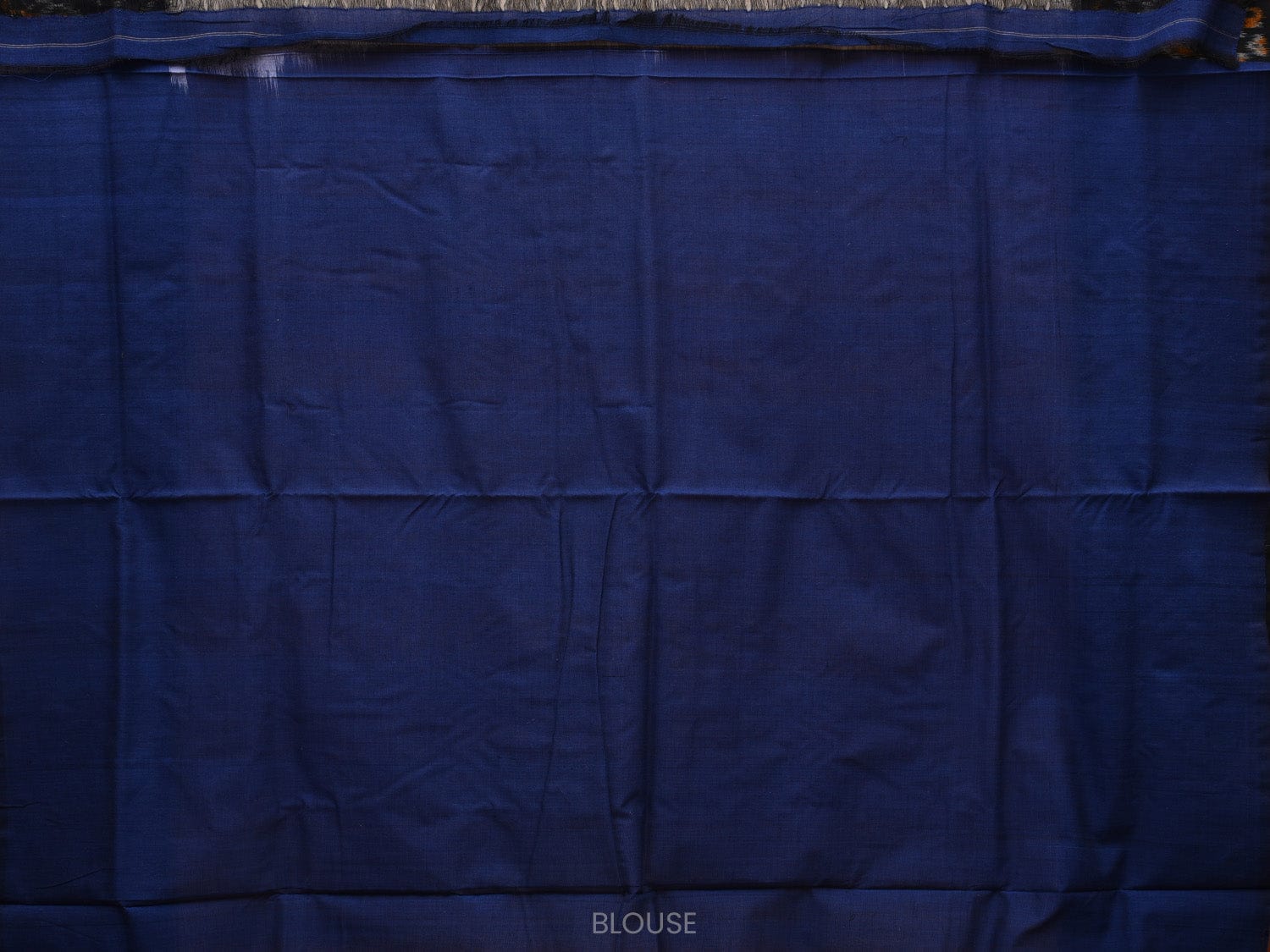 White and Blue Pochampally Ikat Cotton Handloom Saree with Border Design i0696