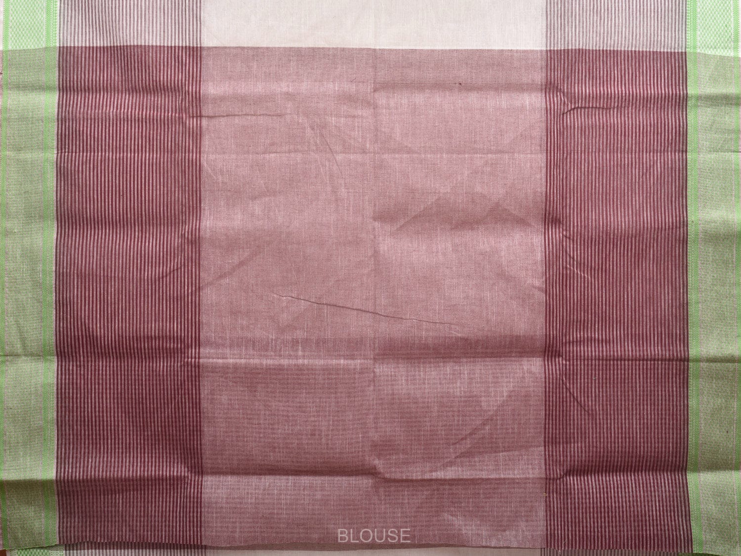 White and Brown Kanchipuram Cotton Handloom Saree with Strips Design k0582