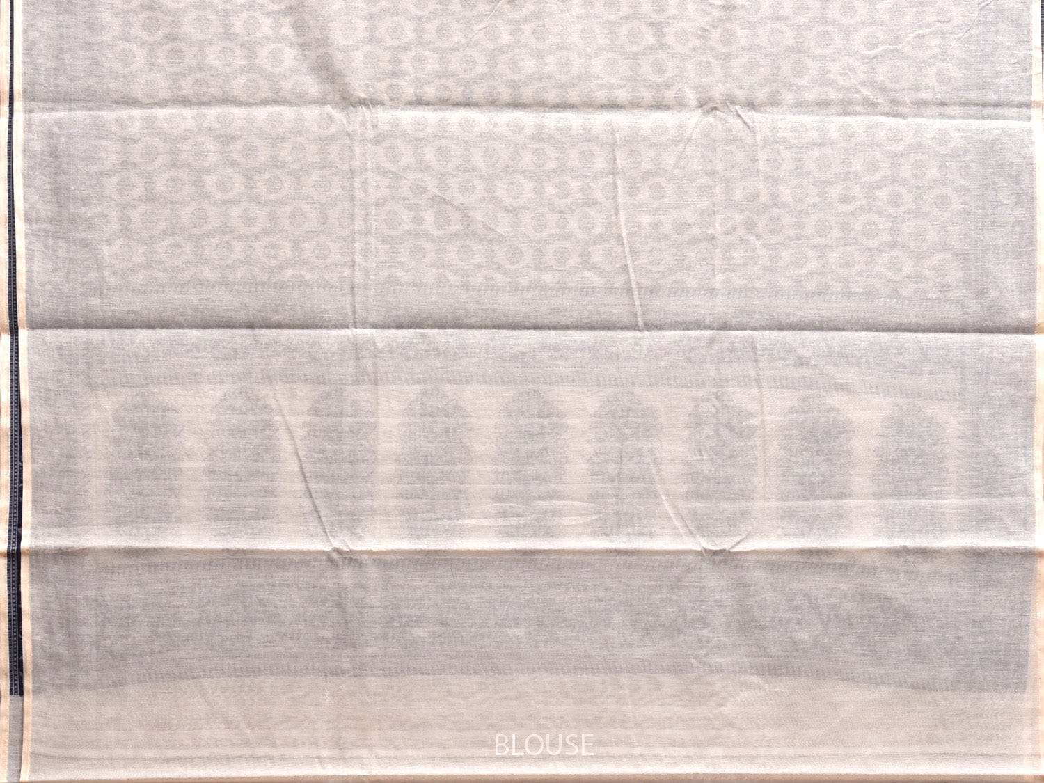 White and Navy Dhakai Jamdani Cotton Viscose Saree with Grill and Floral Pallu Design dj0080