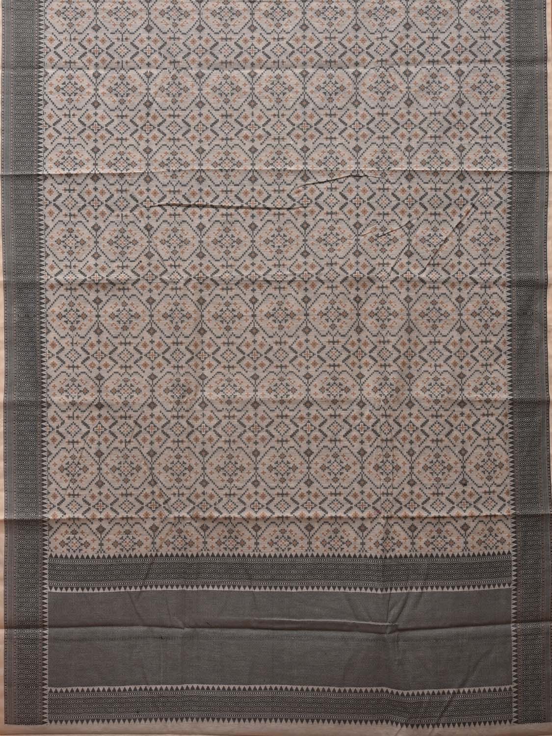 White Cut Work Sico Cotton Saree with All Over Banaras Design o0374