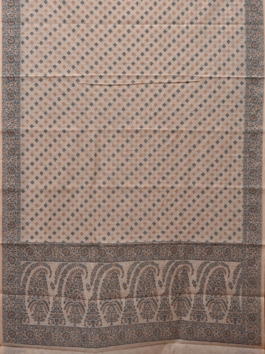 White Cut Work Sico Cotton Saree with All Over Banaras Design o0376